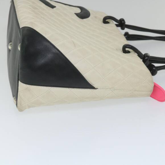 CHANEL Cambon Line Tote Bag Leather White CC - Picture 4 of 16